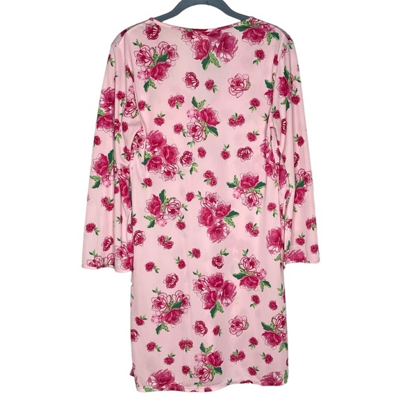 Natori floral dress semi sheer romantic fae kawaii rose size small vintage pink - Picture 2 of 4